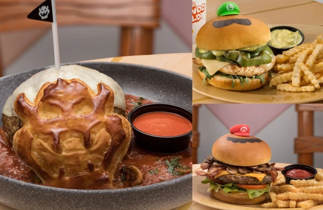 A collection of themed burgers
