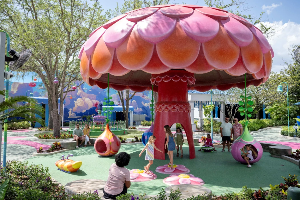 A mushroom shaped play area for kids