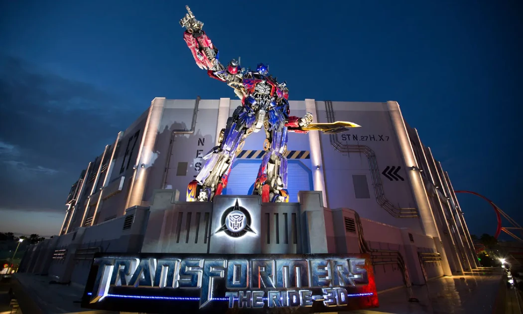 A blue and red colored transformer