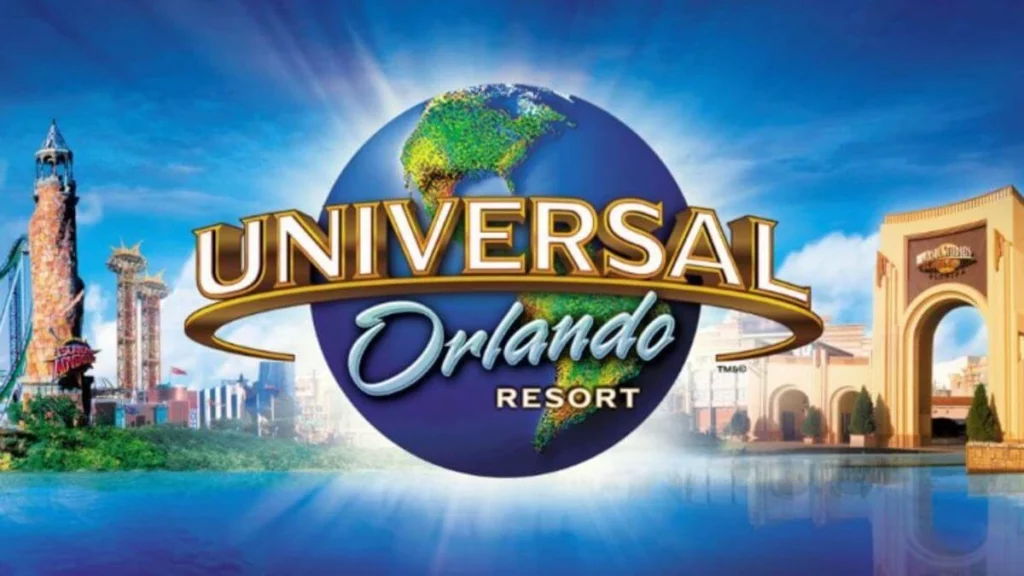 Universal Orlando Resort Logo of Universal Orlando Resort featuring a globe, iconic park rides, and attractions