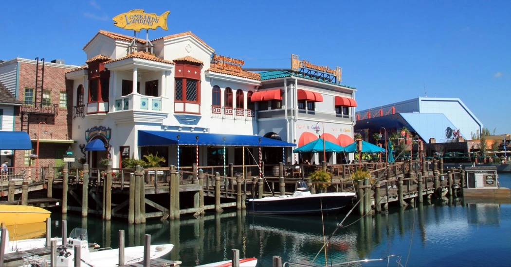 Lombard’s Seafood Grille is in front of the waterfront