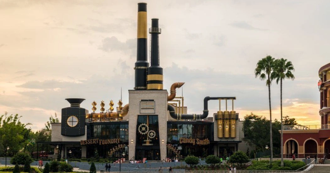 A whimsical, steam-punk style dessert shop