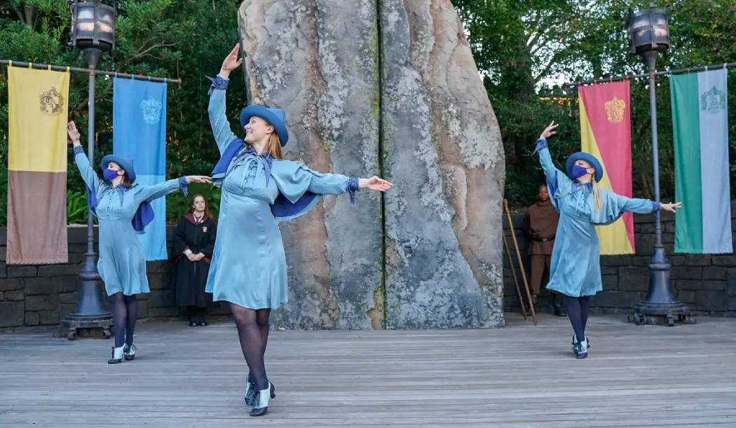 The graceful Beauxbatons dancers perform an elegant dance