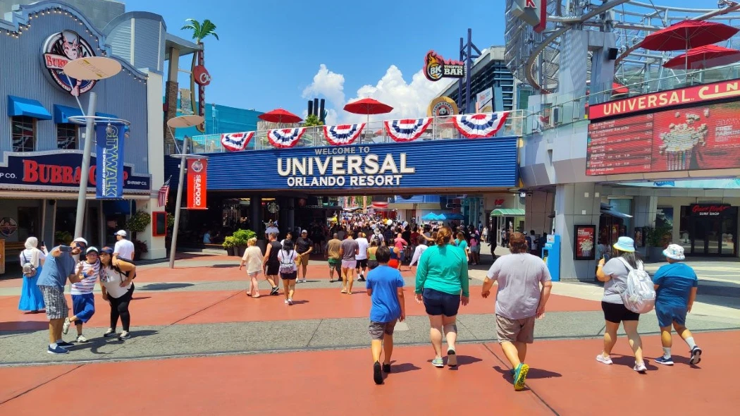 People walking inside Universal Orlando CityWalk